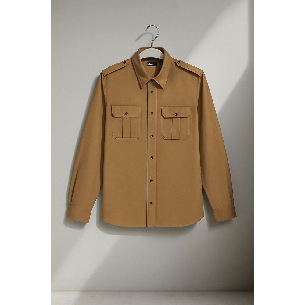 The Kooples Patch-Pocket Relaxed-Fit‎ Cotton-Blend Shirt Size XL